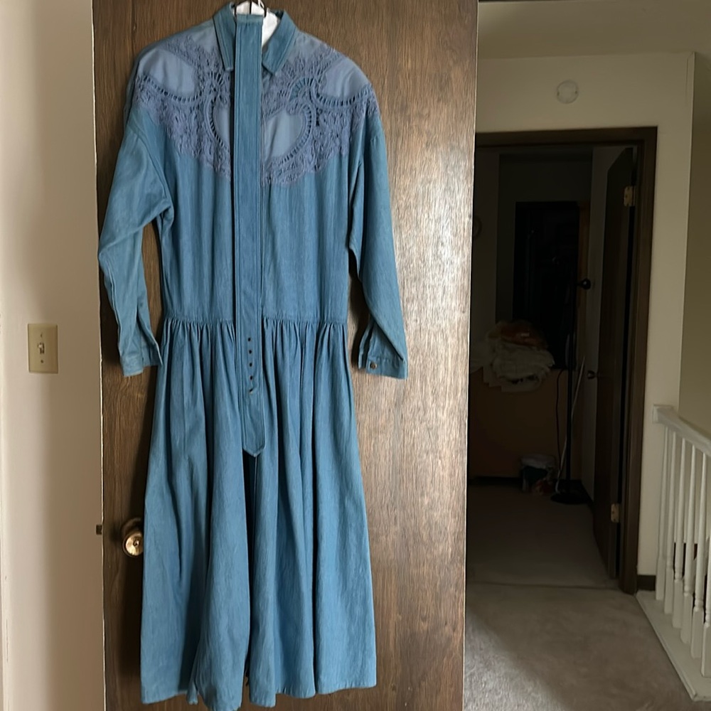 Vintage Denim Maxi Dress